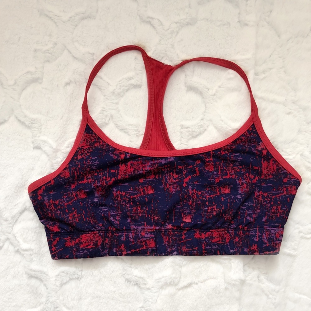 Pink and Purple Reversible Athleisure Sports Bra